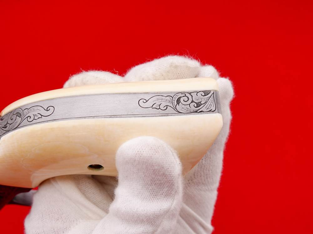 MASTER ENGRAVED 2ND GEN. 1957 COLT SAA .38 S&W SPECIAL FRENCH GREY W/ IVORY-img-36