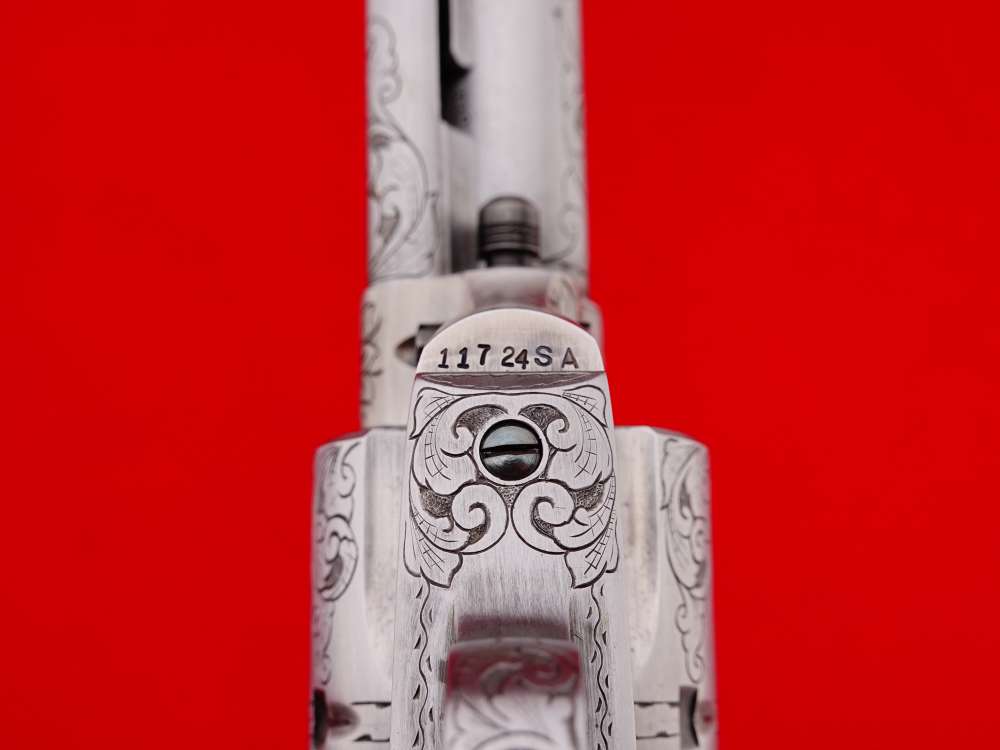 MASTER ENGRAVED 2ND GEN. 1957 COLT SAA .38 S&W SPECIAL FRENCH GREY W/ IVORY-img-43