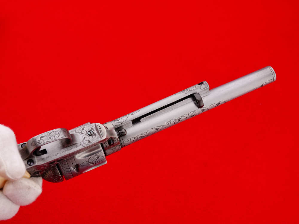 MASTER ENGRAVED 2ND GEN. 1957 COLT SAA .38 S&W SPECIAL FRENCH GREY W/ IVORY-img-38