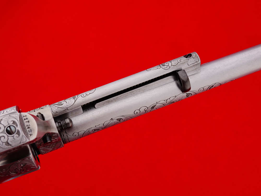 MASTER ENGRAVED 2ND GEN. 1957 COLT SAA .38 S&W SPECIAL FRENCH GREY W/ IVORY-img-40