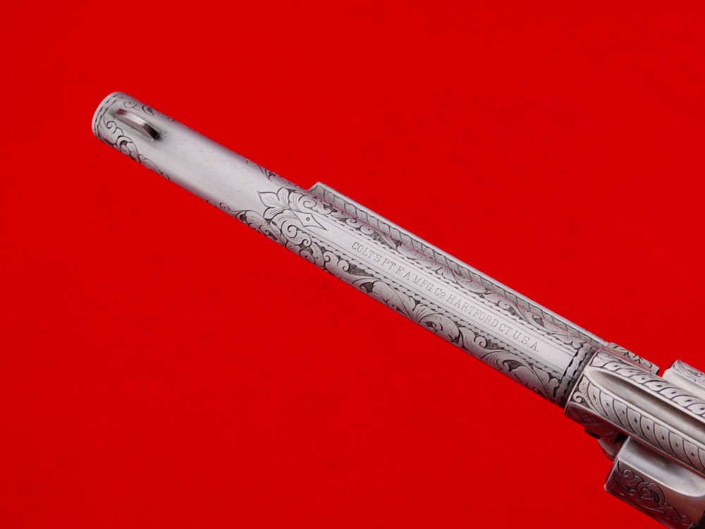 MASTER ENGRAVED 2ND GEN. 1957 COLT SAA .38 S&W SPECIAL FRENCH GREY W/ IVORY-img-27