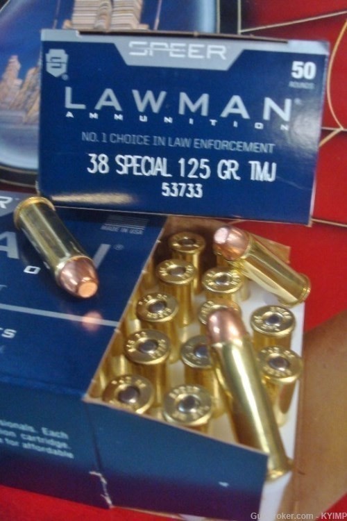100 Speer Lawman 38 Special TMJ 125 grain Factory NEW 53733 Ammo-img-2
