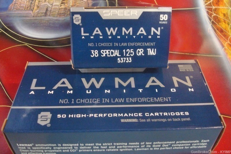 100 Speer Lawman 38 Special TMJ 125 grain Factory NEW 53733 Ammo-img-0