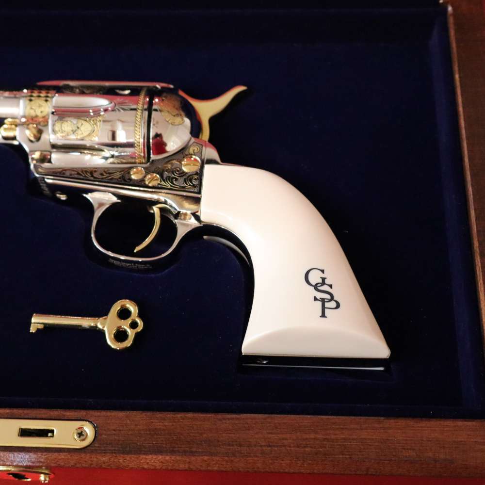 Cased Uberti Model 1873 General George S. Patton JR Tribute Revolver-img-6