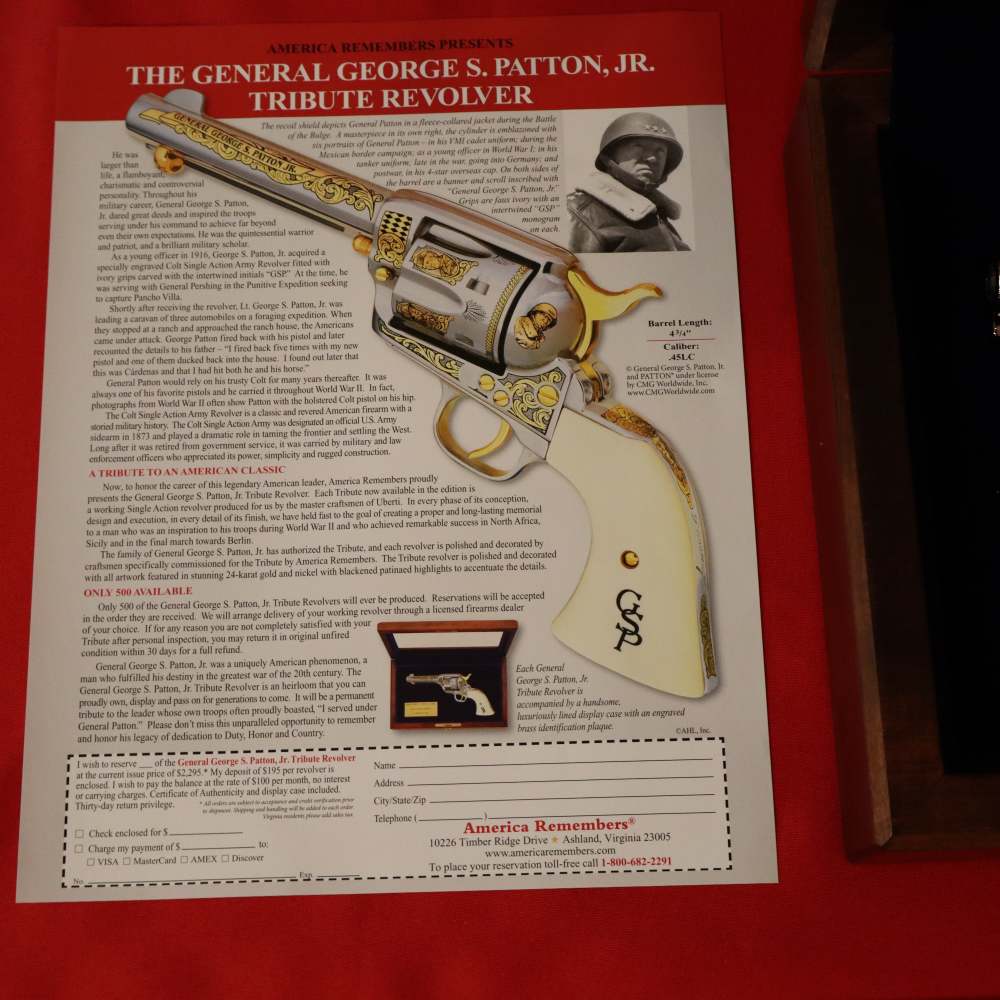 Cased Uberti Model 1873 General George S. Patton JR Tribute Revolver-img-4