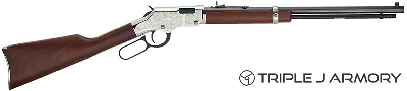 Henry Repeating Arms H4 Silver Eagle 20.5 .17 HMR Lever Action Rifle Nickel-img-0