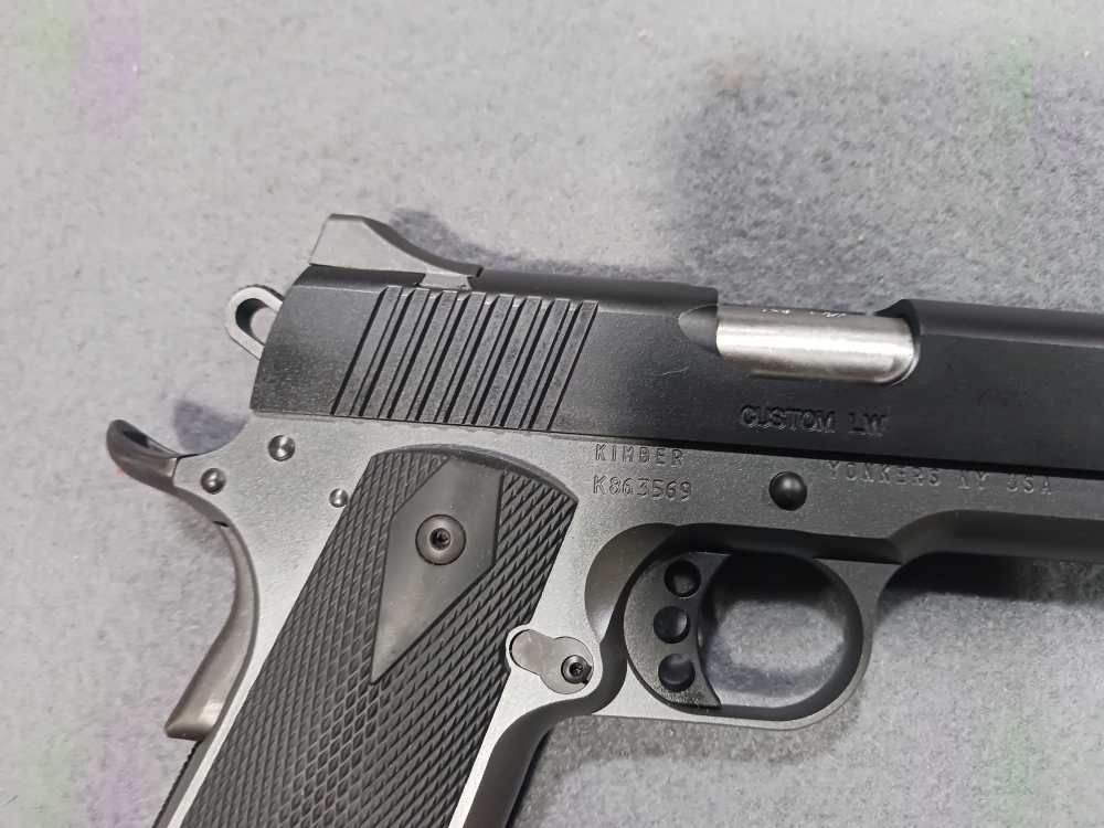 KIMBER 1911 CUSTOM LW GHOST 45 ACP SEMI AUTO PISTOL USED-img-6