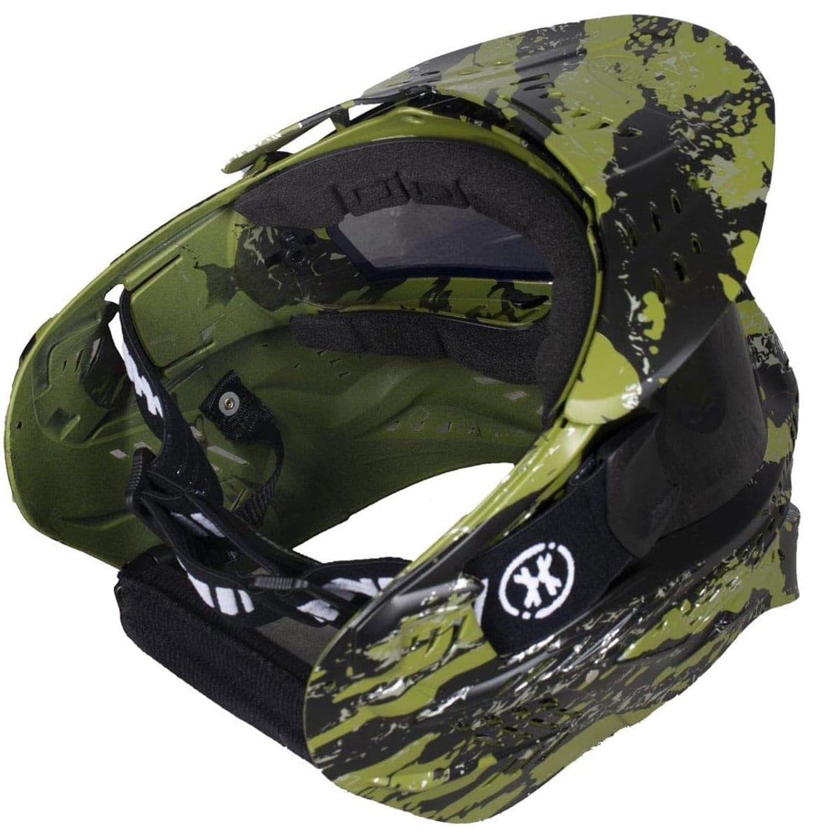 HK ARMY HSTL Fracture Black/Olive Paintball Mask with Smoke Thermal Lens-img-4