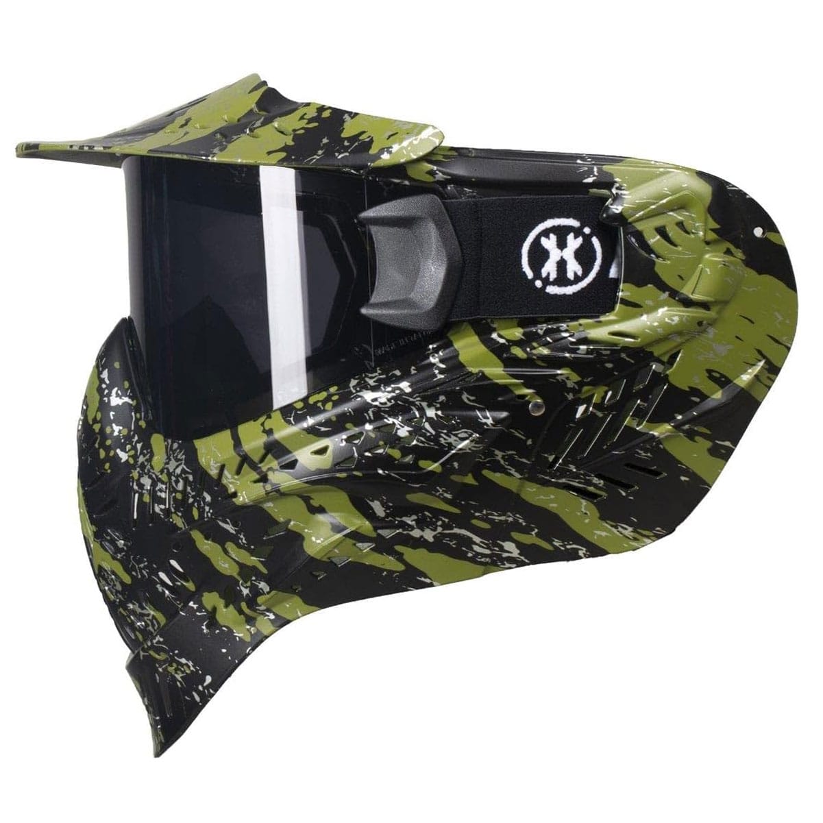 HK ARMY HSTL Fracture Black/Olive Paintball Mask with Smoke Thermal Lens-img-1