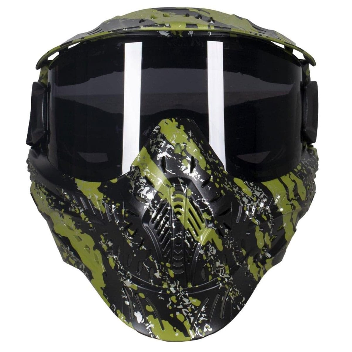 HK ARMY HSTL Fracture Black/Olive Paintball Mask with Smoke Thermal Lens-img-3
