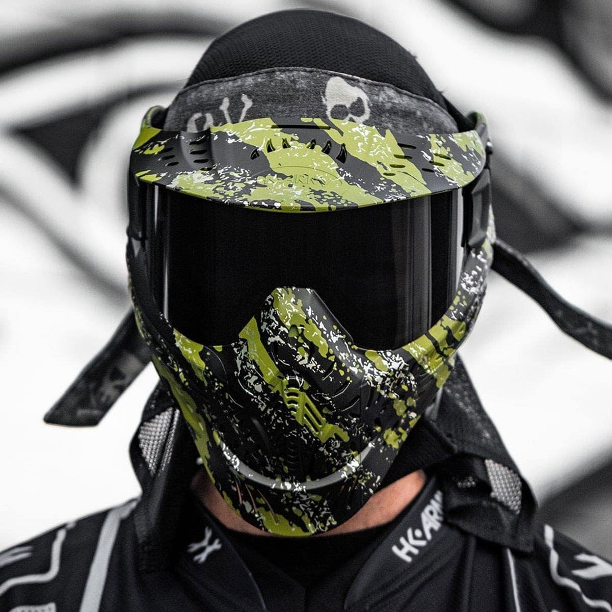 HK ARMY HSTL Fracture Black/Olive Paintball Mask with Smoke Thermal Lens-img-5