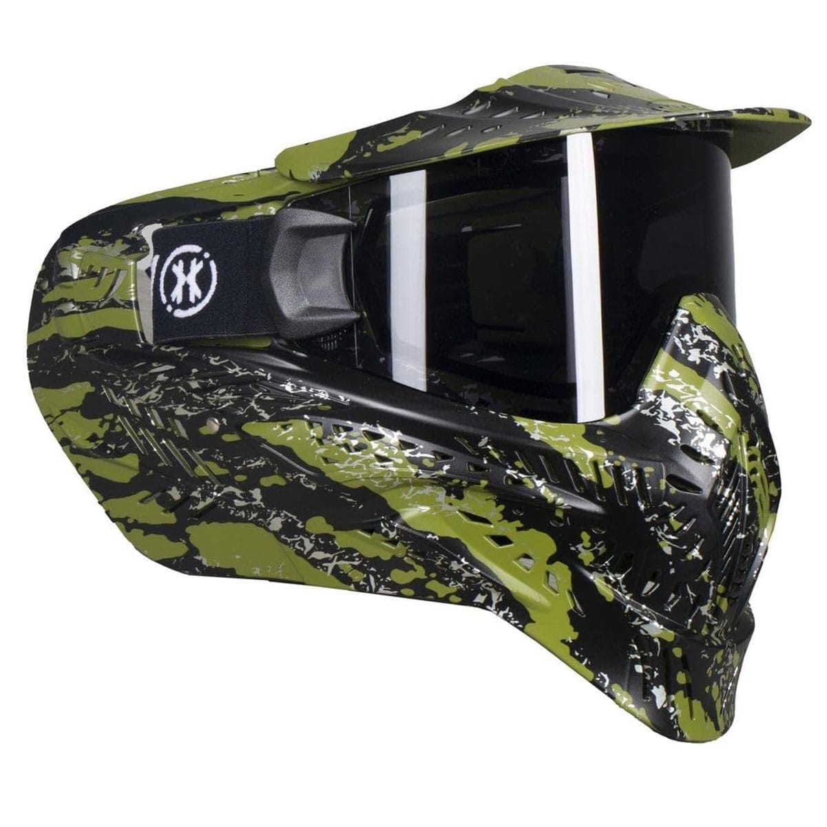HK ARMY HSTL Fracture Black/Olive Paintball Mask with Smoke Thermal Lens-img-2