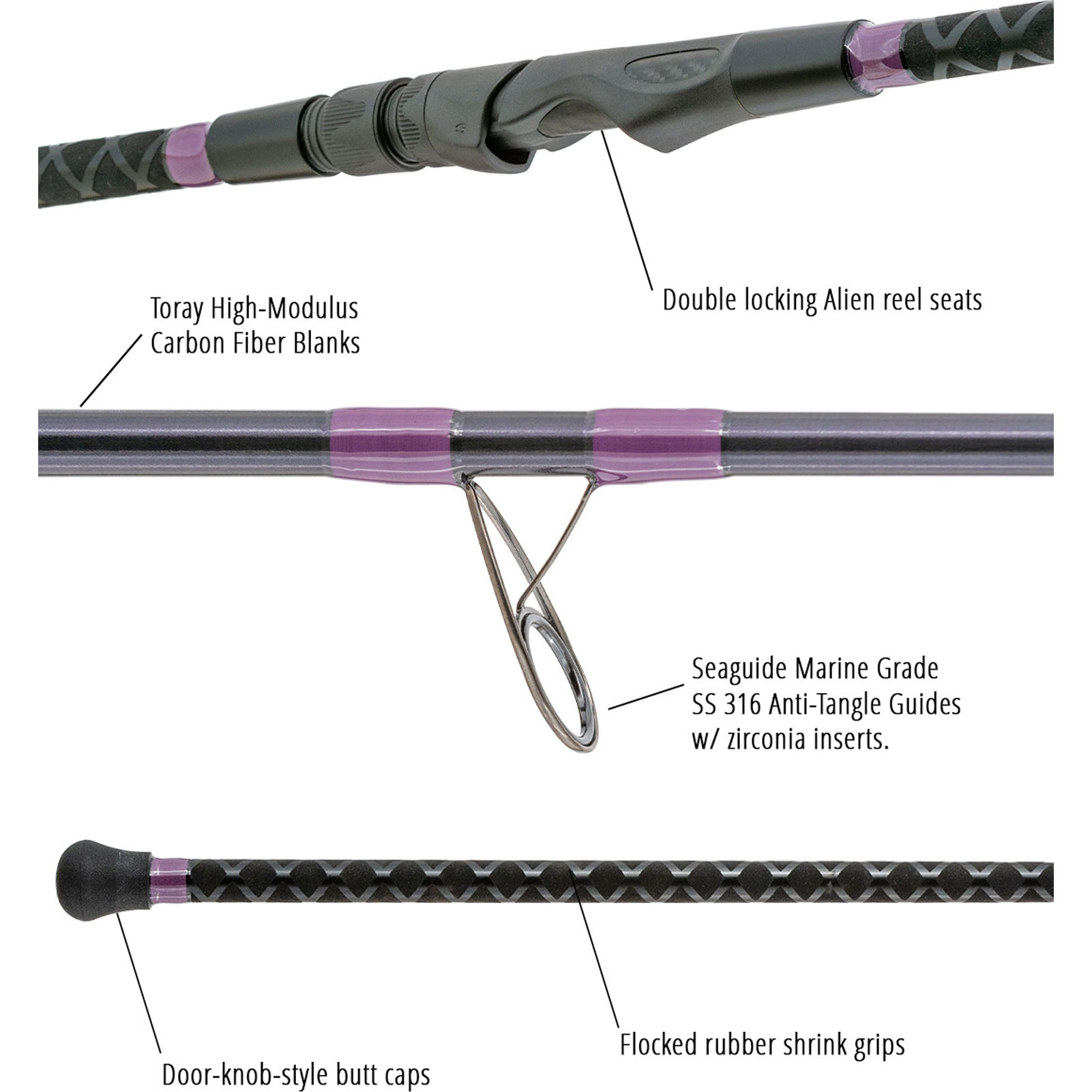 TFO Purple Haze 11ft0in H 2pc Spinning Rod (PHS-1106-2)-img-5