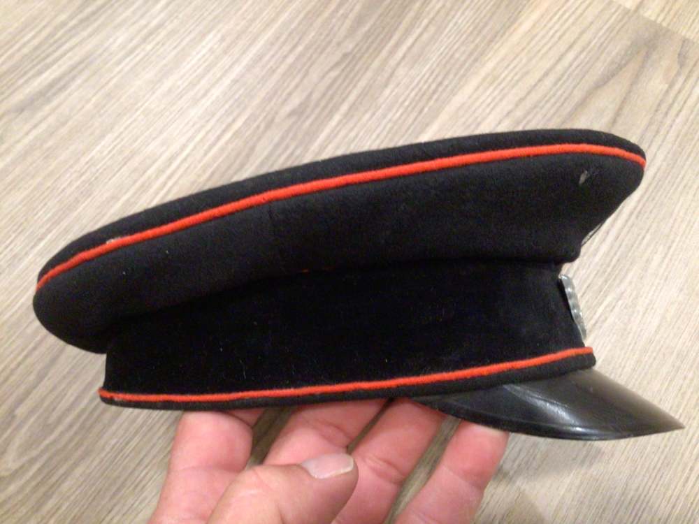 Rare WWII German Luftwaffe Fire Brigade Cap Hat W/Maker -img-3