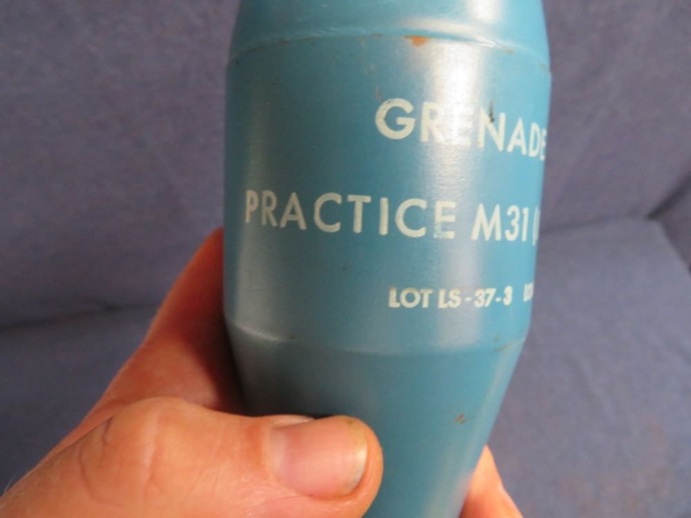 VIETNAM WAR US M31 PRACTICE RIFLE GRENADE-DATED 1964-W/ TUBE-img-5