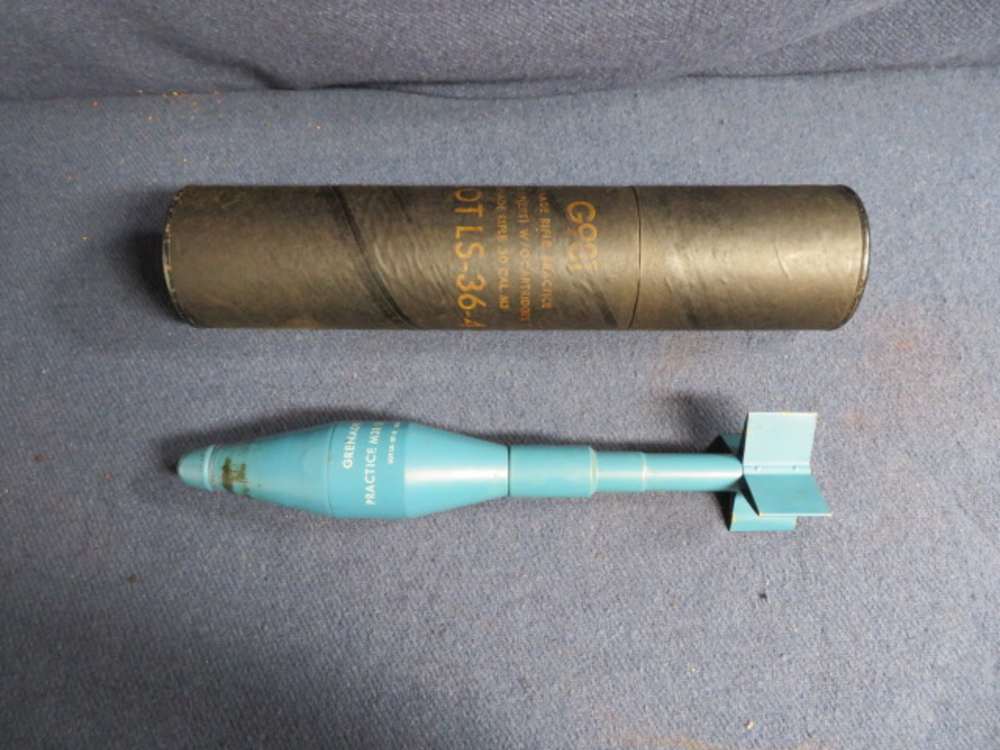 VIETNAM WAR US M31 PRACTICE RIFLE GRENADE-DATED 1964-W/ TUBE-img-0