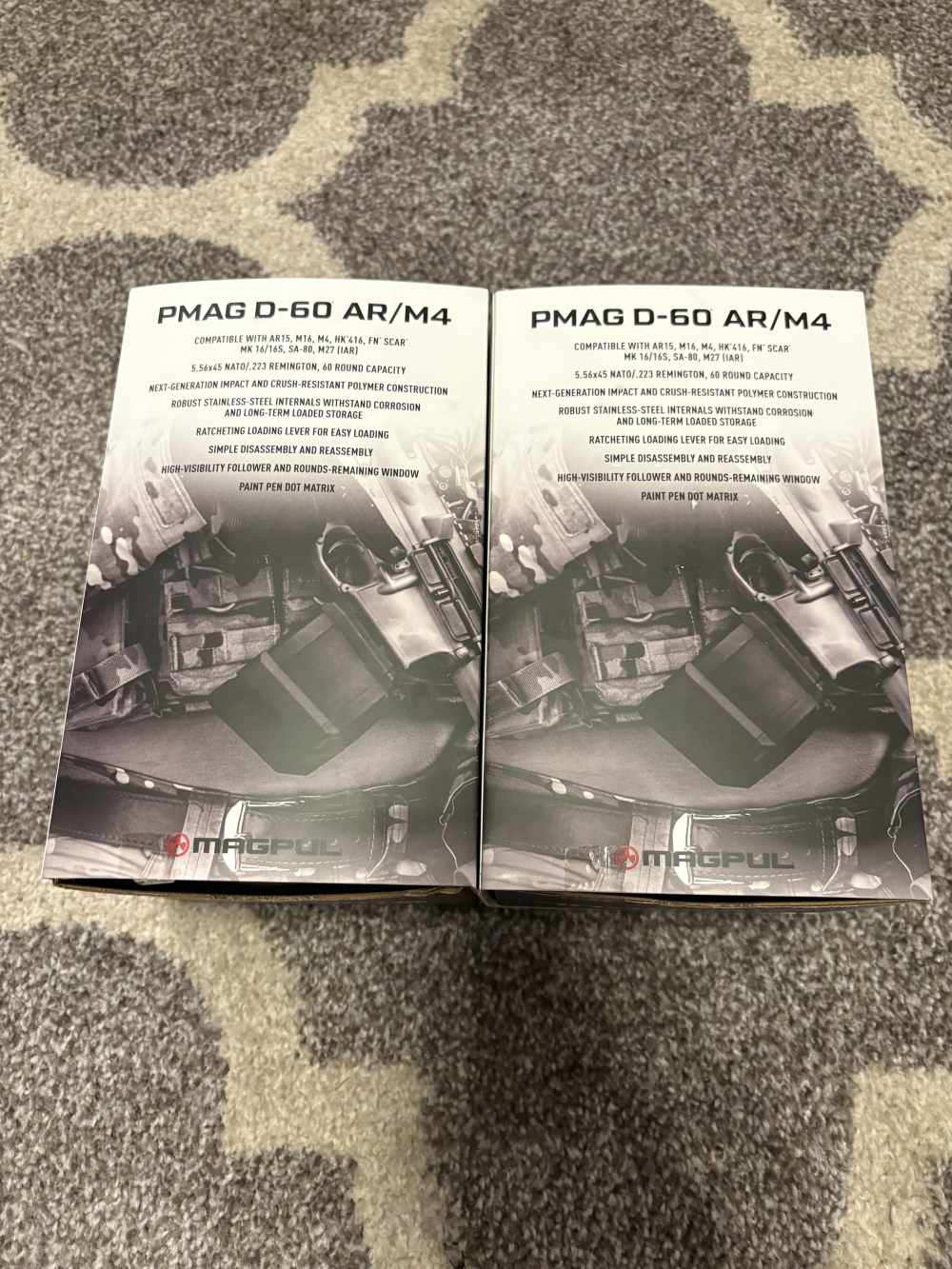 2x lot of Magpul PMAG D-60 AR-15 drums 60rd NOS Brand New-img-3