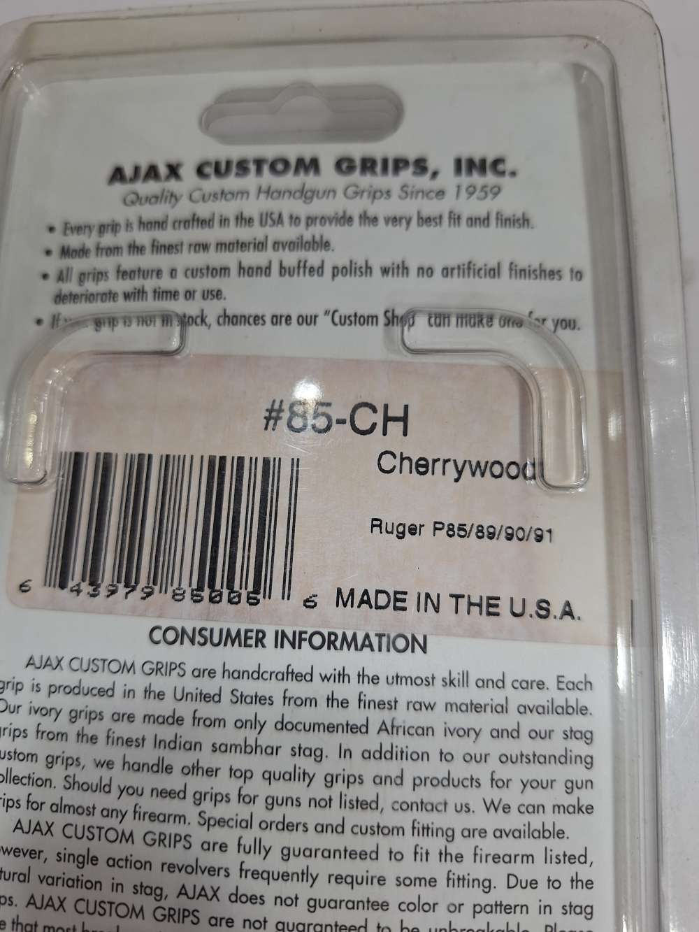 Ajax Customs Grips Cherrywood for Ruger P85/89/90/91-img-3