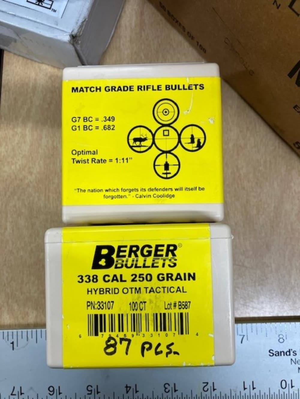 Bullets Berger 338cal 250gr Hybrid OTM Tactical 187pcs. -img-2