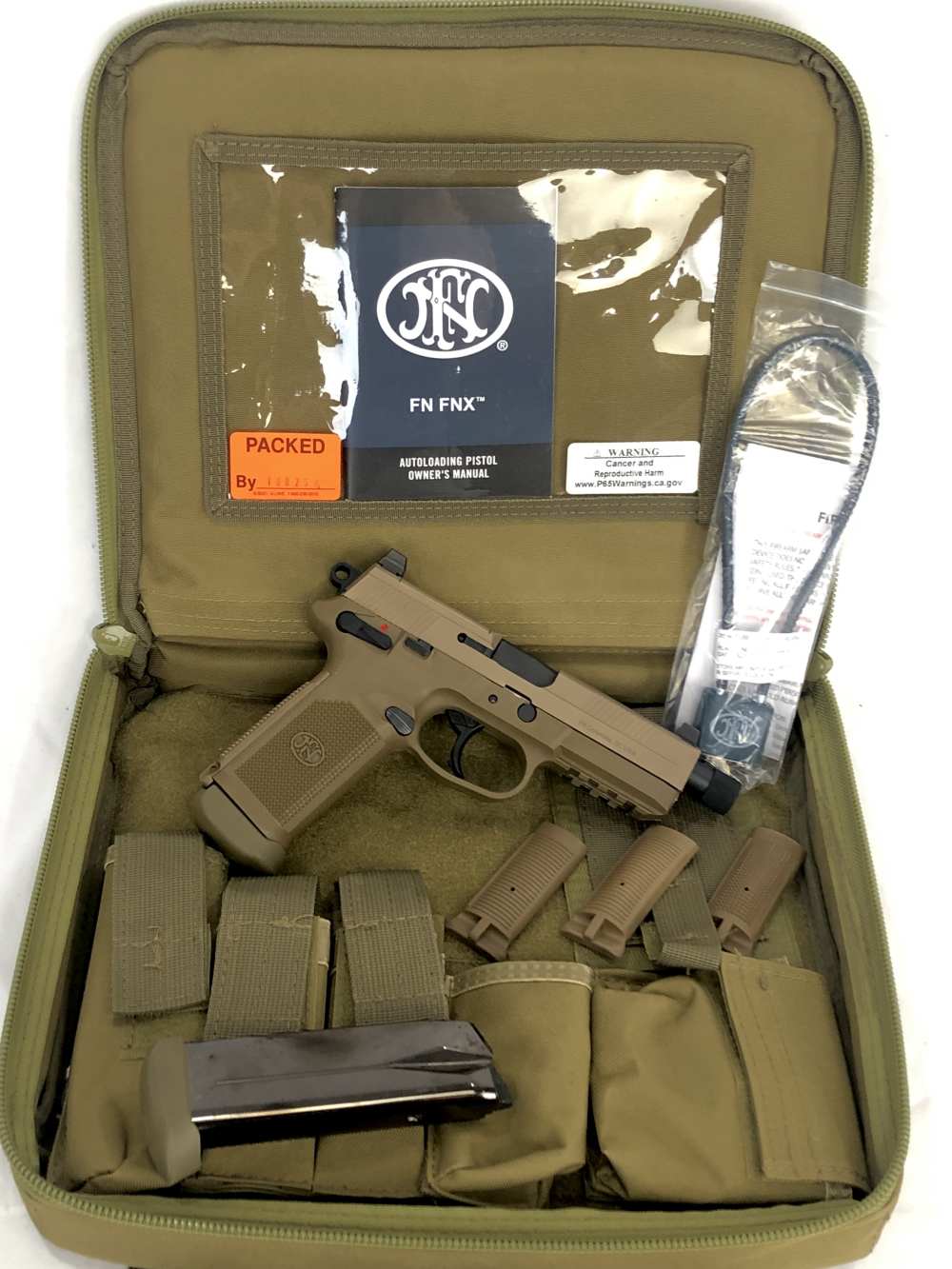 NIB FN FNX-45 Tactical .45acp DA/SA Pistol FDE w/ Night Sights 2-15rd Mags-img-0