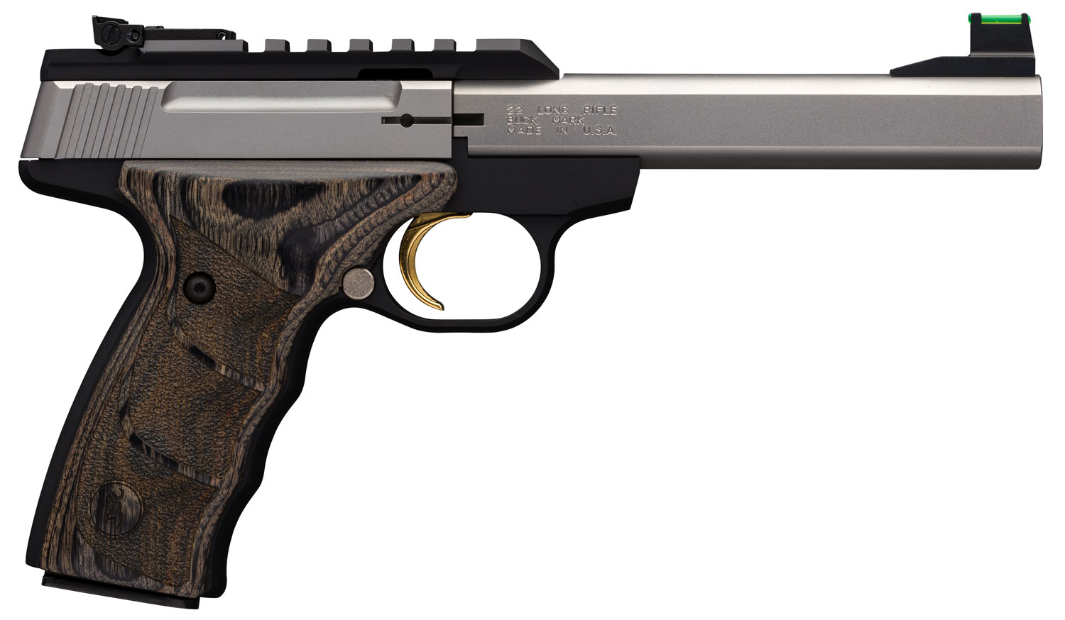 Browning 051531490 Buck Mark Plus 22 LR 10+1 5.50" Slab Side Barrel, Stainl-img-0
