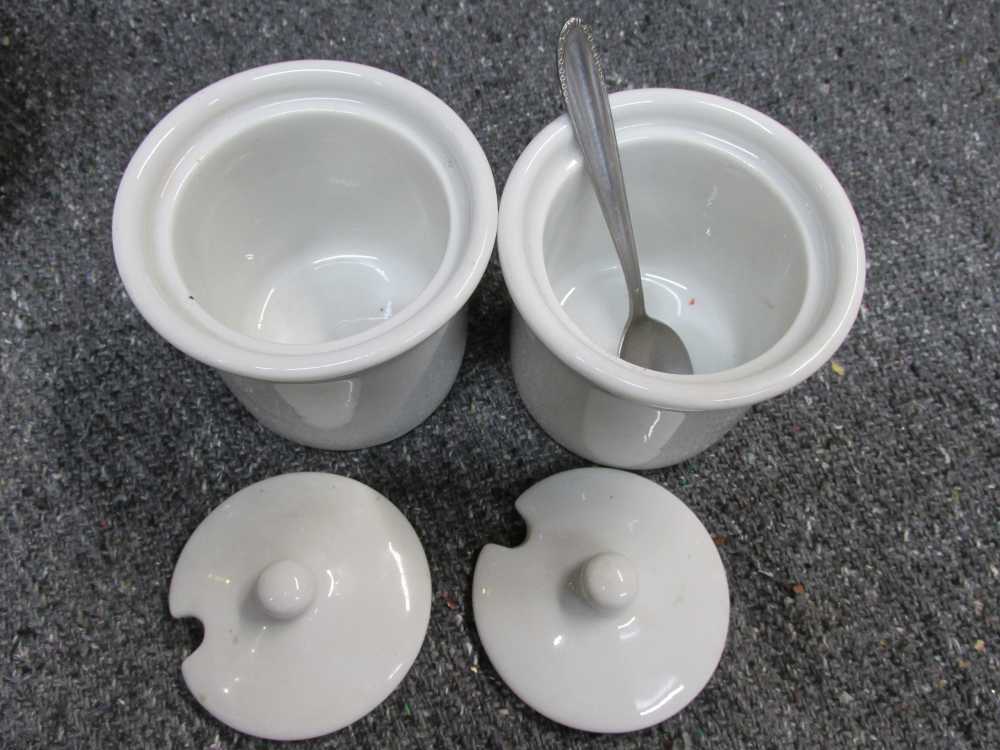 3 PIECES VINTAGE 1930'S-1950'S U.S. ARMY MEDICAL CORPS MESS CREAMER, SUGARS-img-6