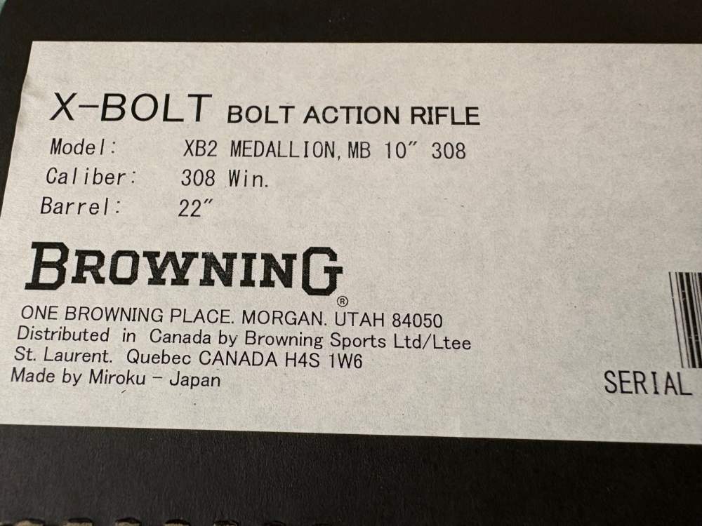 Browning X-Bolt 2 Medallion 308Win 22" Barrel 4+1-img-1