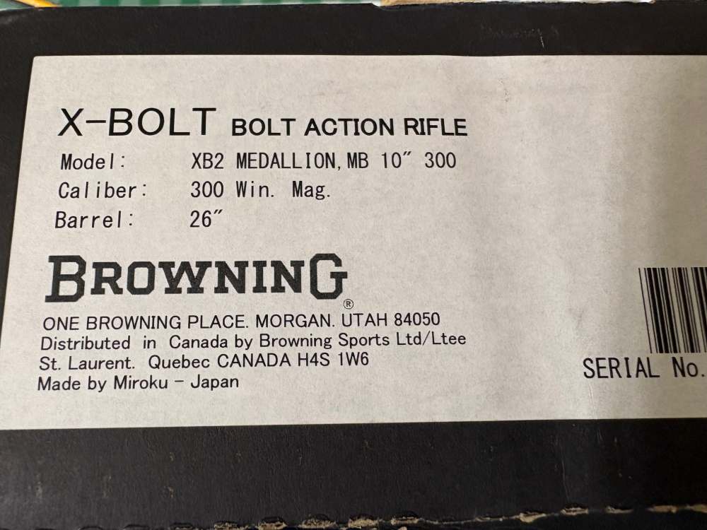Browning X-Bolt 2 Medallion 300 Win Mag 26" Barrel 3+1-img-1