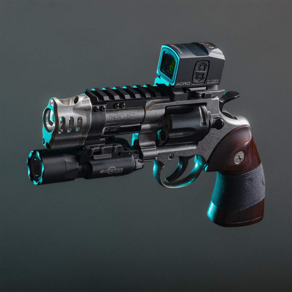 NEW! EMPIRE PBF COTTONMOUTH 3" Custom Colt Python Revolver KAGE Rail + Comp-img-2