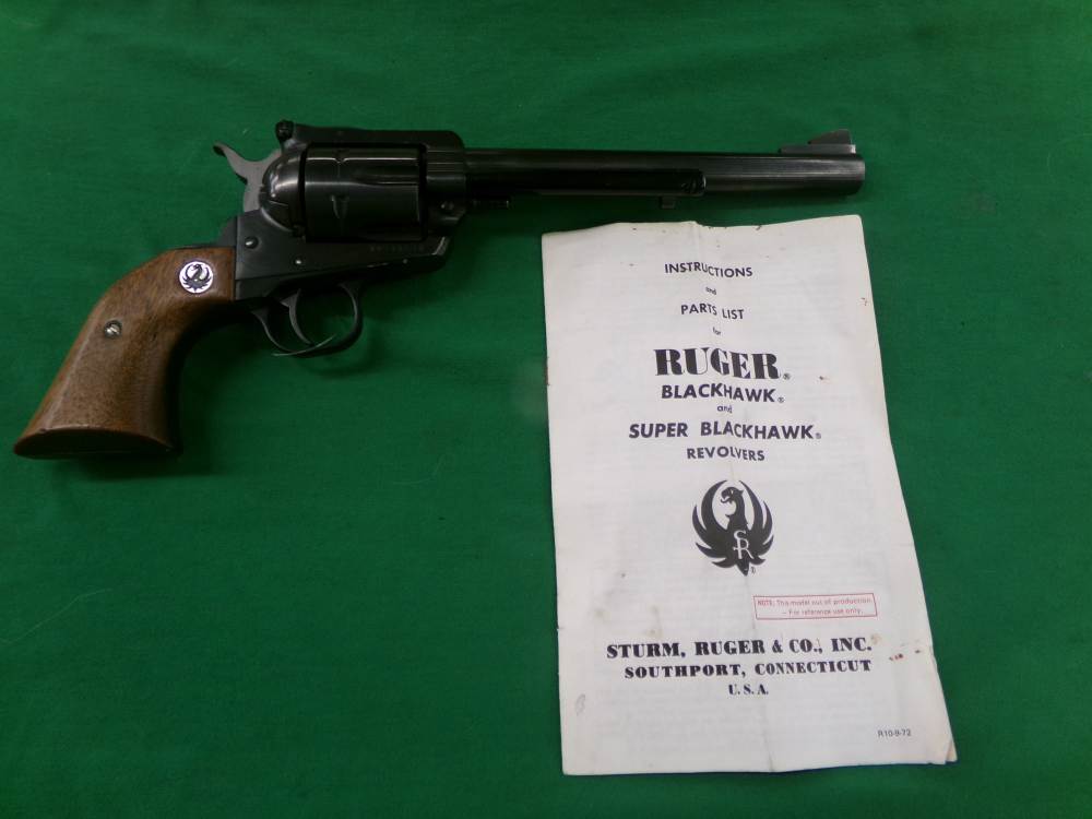 RUGER BLACKHAWK 45 LONG COLT REVOLVER PRE WARNING 7 1/2" BARREL W/ MANUAL  -img-0