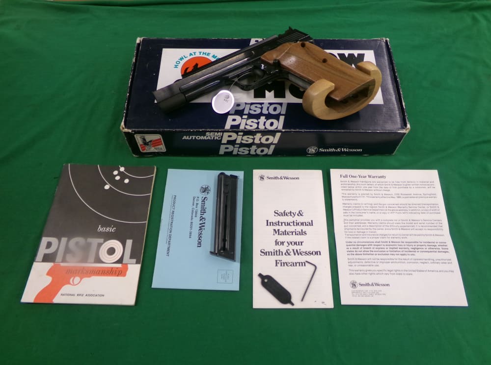 SMITH & WESSON MODEL 41 22 LR TARGET PISTOL CUSTOM GRIPS W/ BOX & PAPERS-img-0
