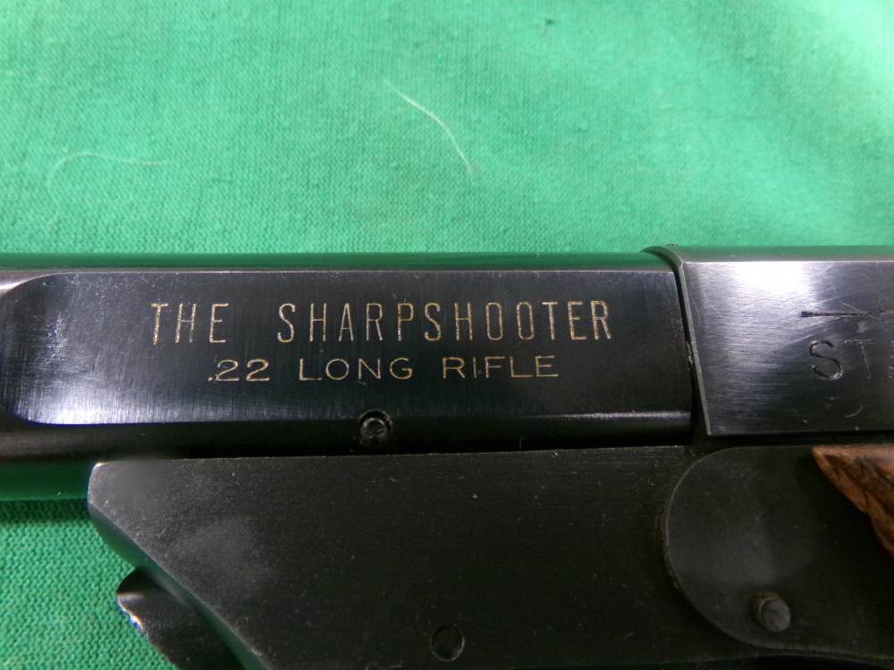 HIGH STANDARD THE SHARPSHOOTER 22 LR TARGET PISTOL MFG 1974-75 WALNUT -img-3