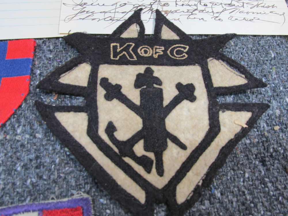 LOT OF WWI KNIGHTS OF COLUMBUS "WAR ACTIVITIES" LETTERS, ENVELOPES, PATCHES-img-14