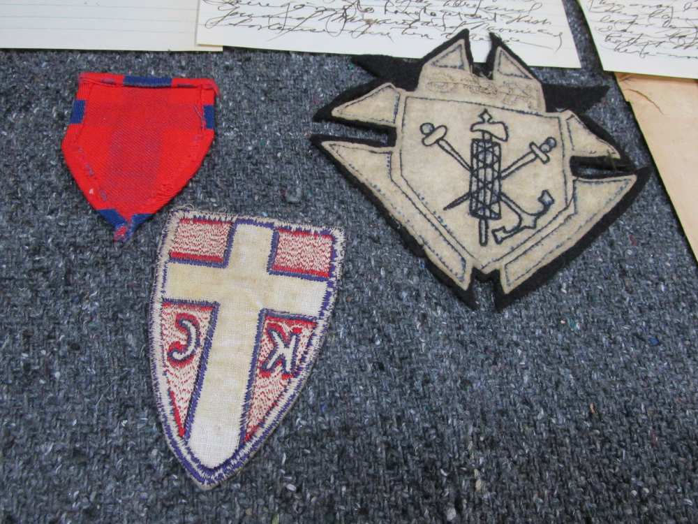 LOT OF WWI KNIGHTS OF COLUMBUS "WAR ACTIVITIES" LETTERS, ENVELOPES, PATCHES-img-15