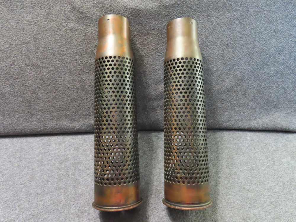 2-KOREAN WAR ERA US 75mm RECOILESS RIFLE SHELL CASINGS DATED 1951 & 1953-img-0