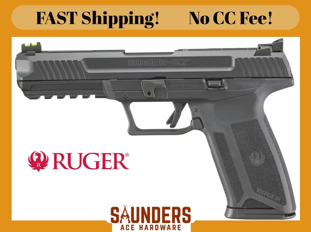 Ruger 5.7 Pro 5.7x28mm Fiber Optic Front Sight Pic Rail Drilled Tapped-img-0