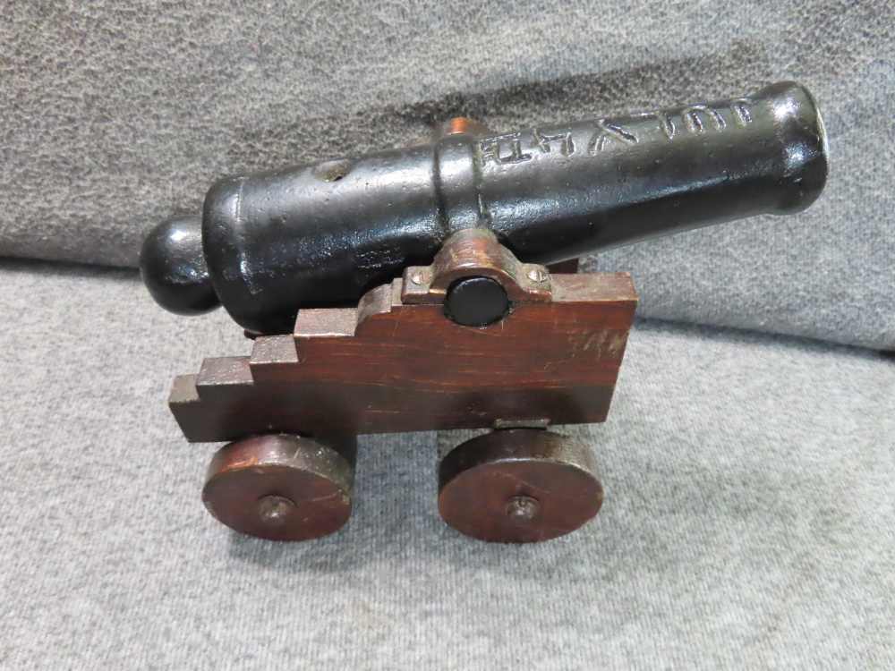 ANTIQUE CAST IRON .75 CALIBER CANNON MARKED "JULY 4th 1897" ON BARREL-img-6
