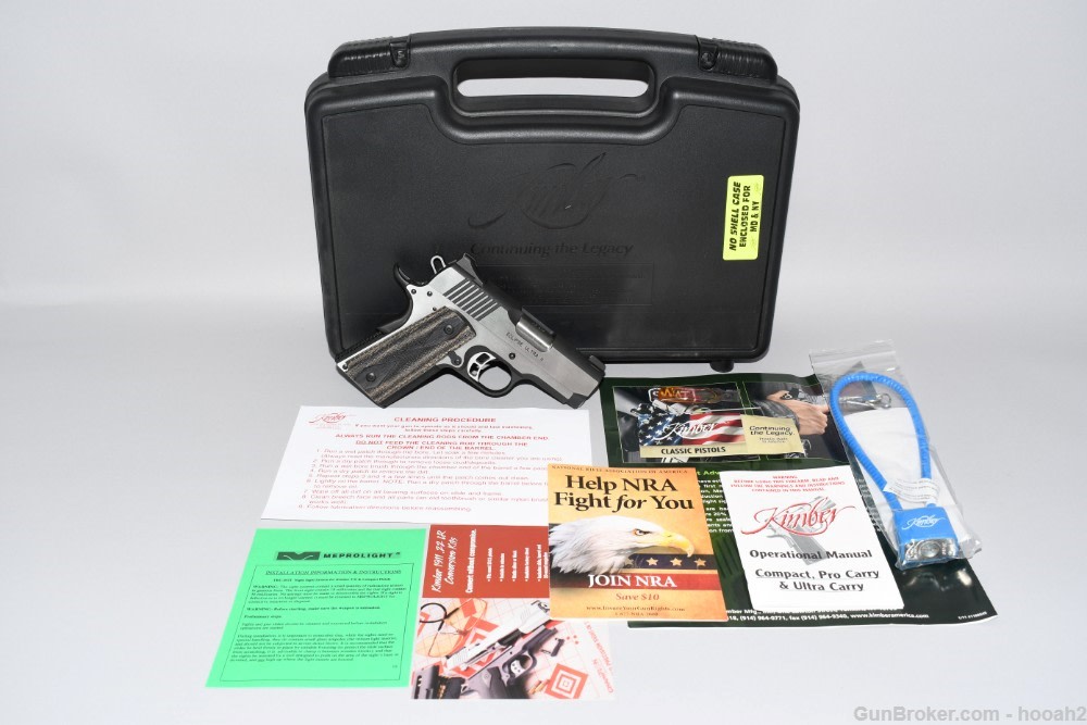 Wonderful Kimber Eclipse Ultra II 3.25" 1911 45 ACP Pistol W Case-img-0
