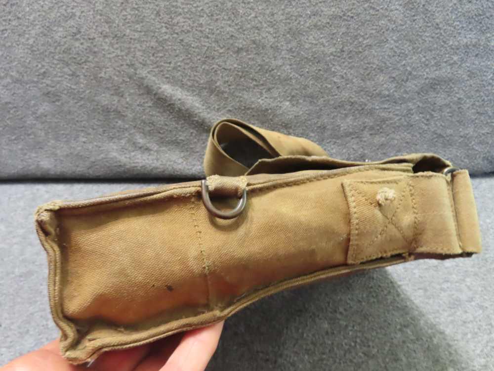WWI US ARMY GAS MASK WITH CARRIER THAT HAS NAME AND UNIT ON THE FRONT-img-10