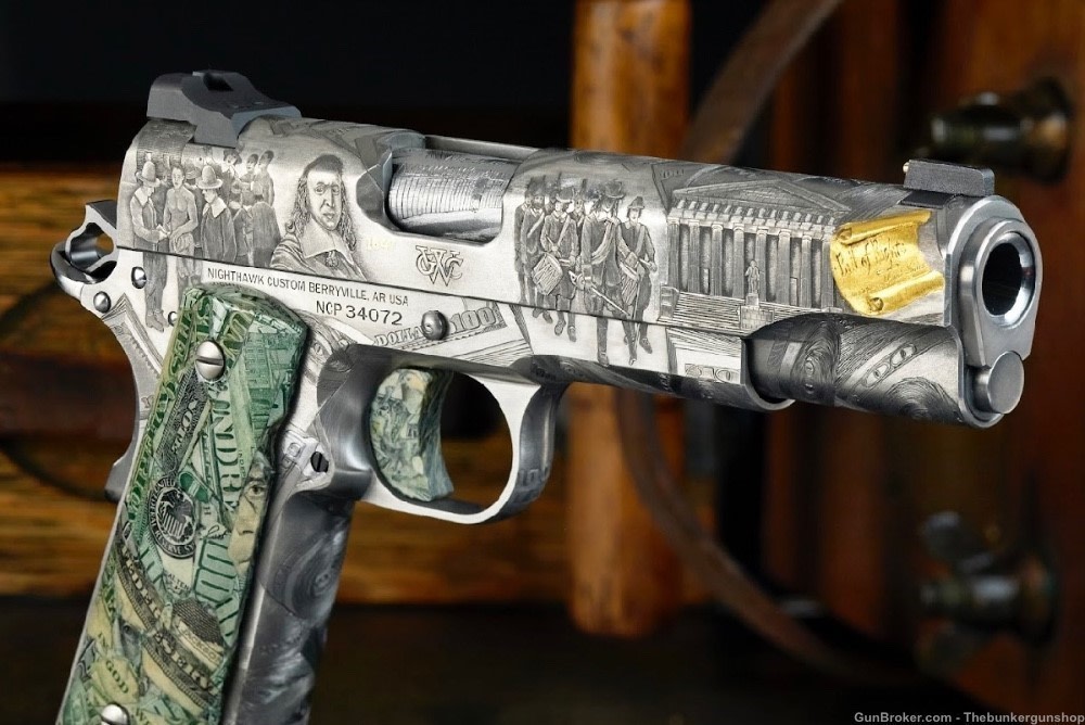 RARE! 1 OF 1 NIGHTHAWK CUSTOM MODEL WALL STREET ENGRAVED 1911 .45 ACP-img-14