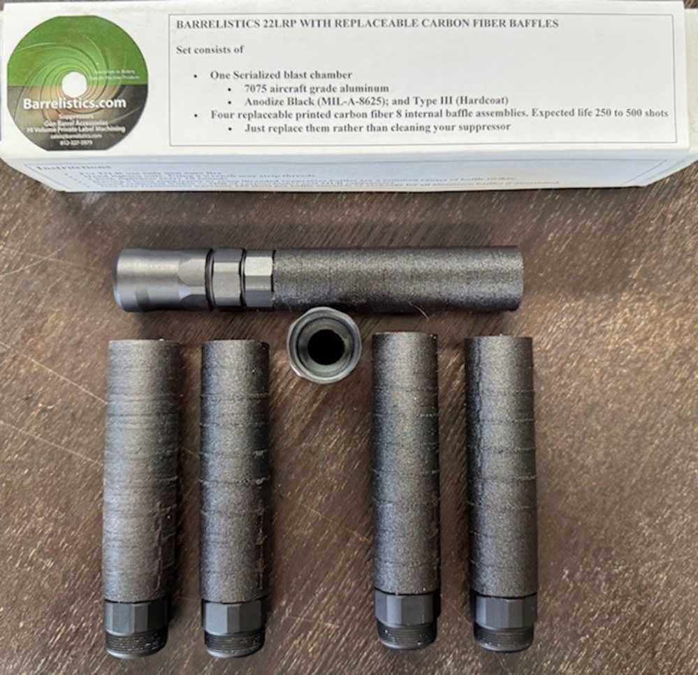 BARRELISTICS 22LRP WITH REPLACEABLE CARBON FIBER BAFFLES 10 Sets-img-0