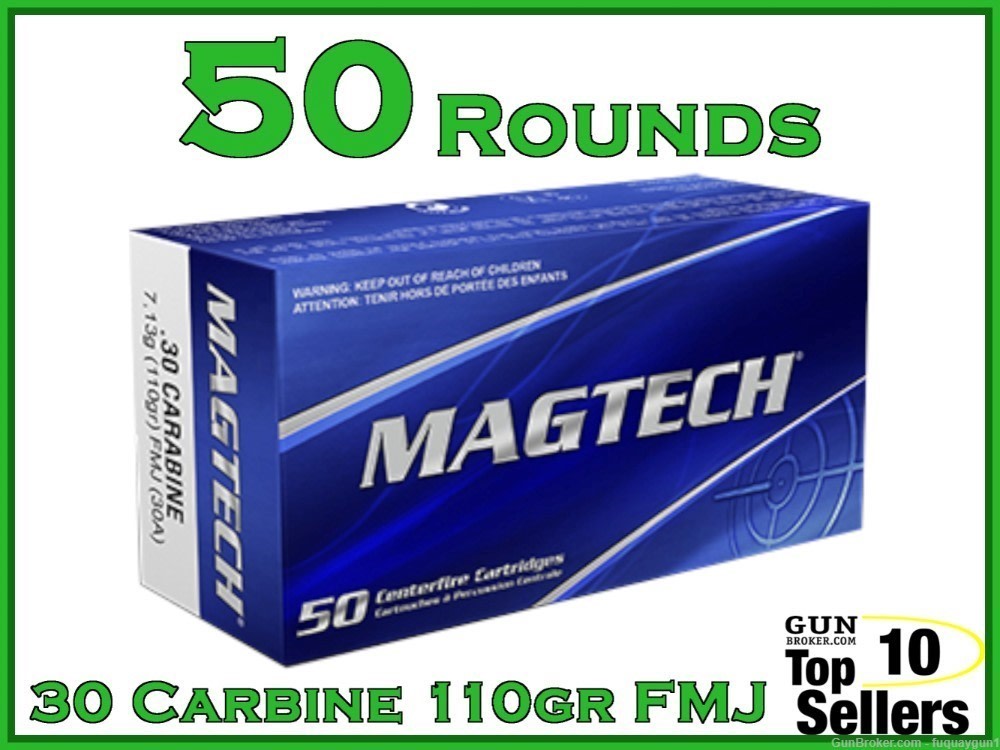Magtech 30 Carbine Ammo 110gr FMJ 50ct -img-0