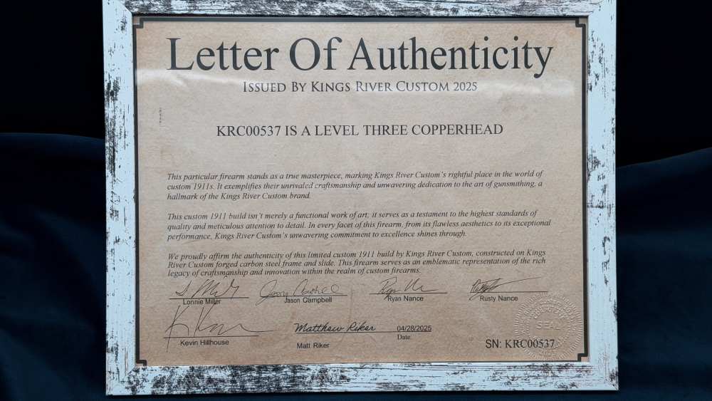 Kings River Custom KRC Level 3 1911 Copperhead 45acp Engraved DLC Layaway-img-35