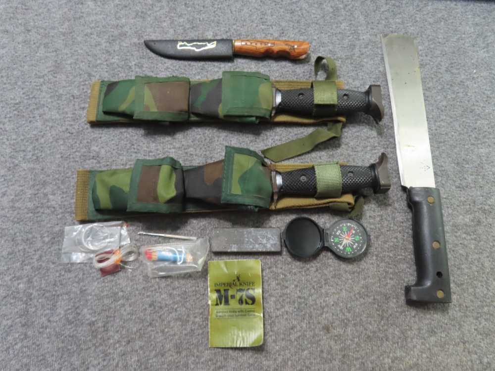 4-KNIVES; 2 IMPERIAL SURVIVAL-TRADITIONAL KNIFE FROM CRETE, SHORT MACHETE-img-0