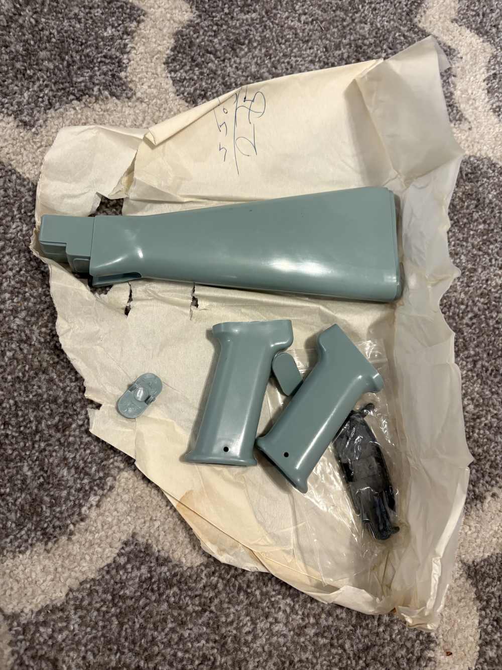 FEG Hungarian AK-47 complete blue stock set w/ 2 pistol grips NOS-img-0