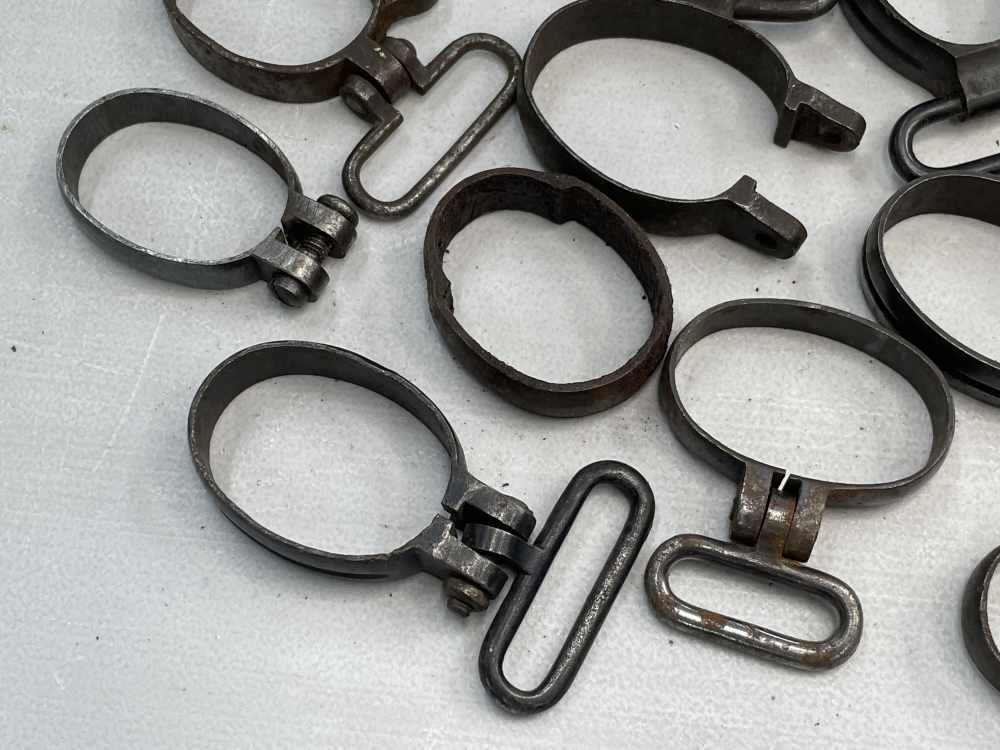 Large lot of surplus rifle barrel bands Mauser military resale gunsmithing-img-1