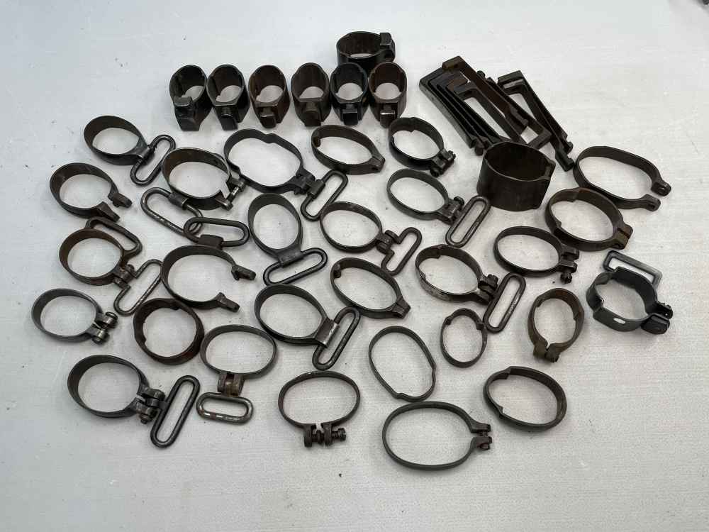 Large lot of surplus rifle barrel bands Mauser military resale gunsmithing-img-0