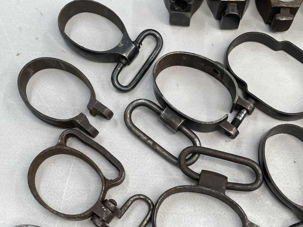 Large lot of surplus rifle barrel bands Mauser military resale gunsmithing-img-2