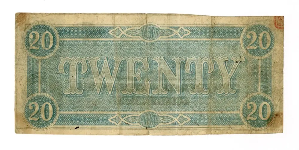 Civil War $20 CSA Confederate States of America Bill Note Money -img-1
