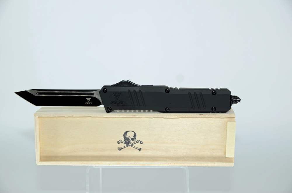 Carbon Fiber Tanto Push Button Automatic Knife OTF Black -img-1
